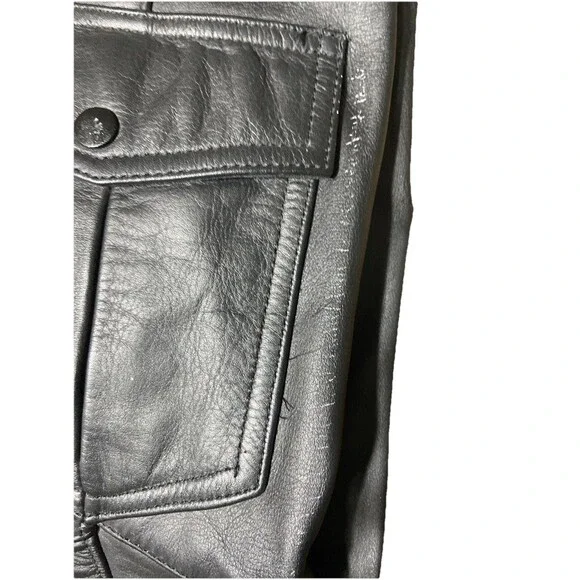 Vintage Mesh Lined Harley Davidson Leather Chaps Mens Cargo Pockets Black Medium